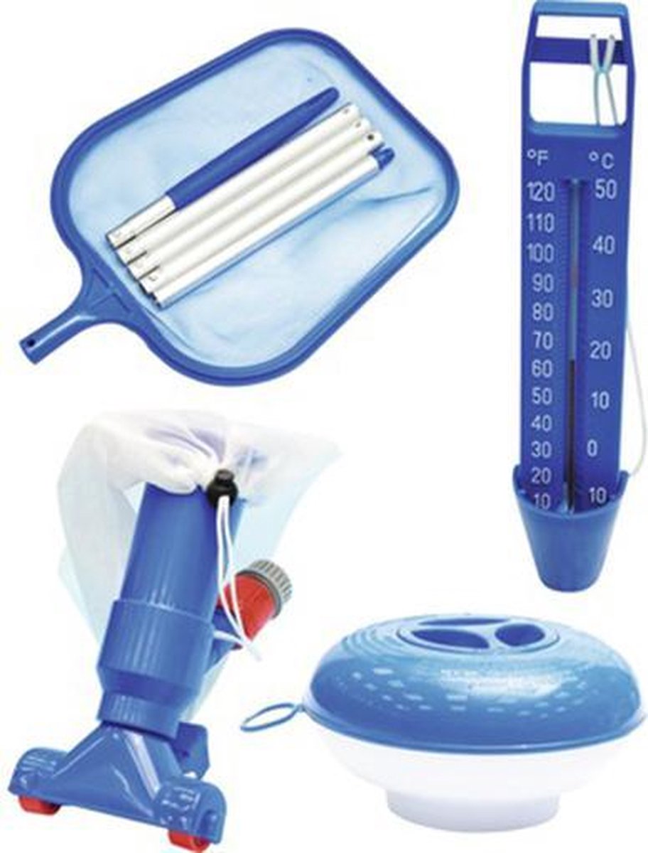 Bestway Complete Zwembadstofzuiger set | Inclusief GRATIS Schoonmaakset | Zwembadstofzuiger - Schoonmaakset zwembad - Bodemzuiger - Jacuzzi stofzuiger - Jacuzzi onderhoud - Zwembad. Totaal pakket voor onderhoud aan je zwembad