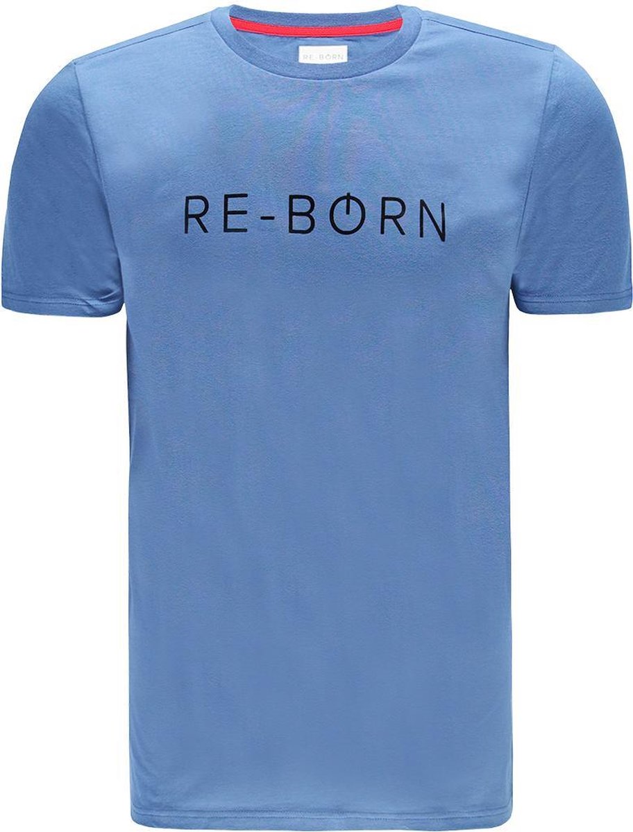 Re-Born Logo Korte Mouw T-shirt Heren - Petrol - Maat XL