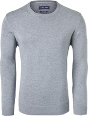 Casa Moda heren trui katoen O-hals - grijs -  Maat: 3XL