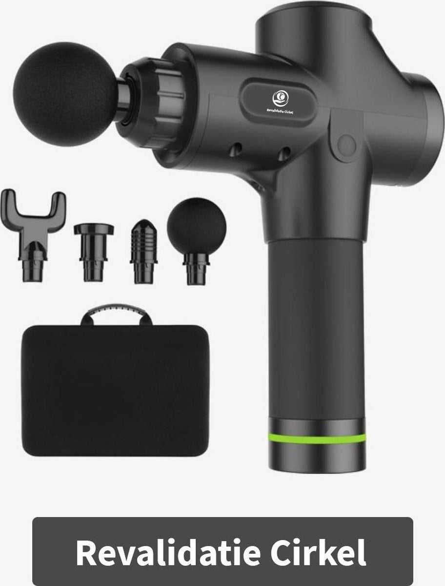 Dr.Muscle Massage Gun - Massagegun - 4 Opzet stukken - 2000mAh batterij - 6 frequenties