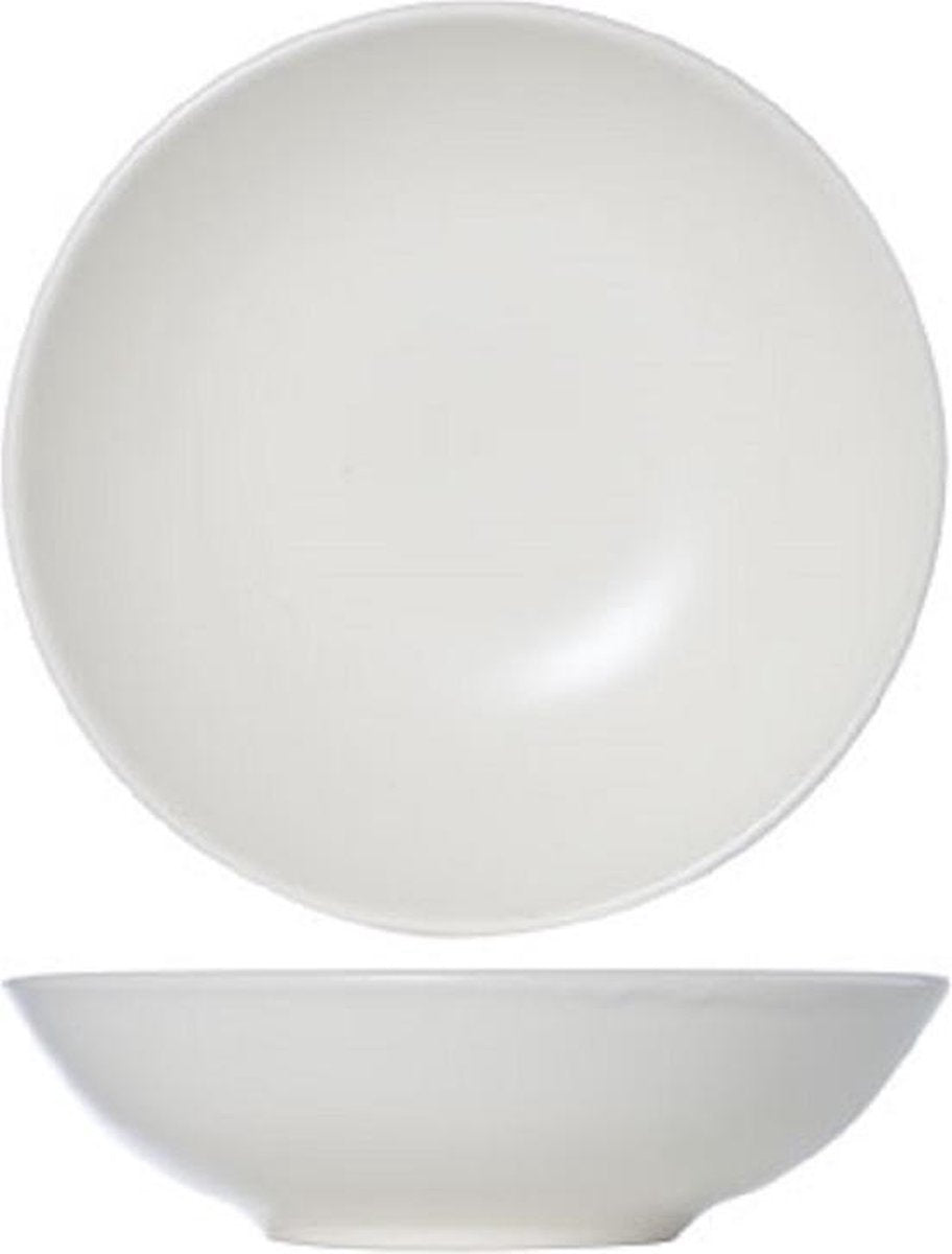 Cosy en Trendy Serena Beige - Aardewerk - Diepe Borden D22cm (Set van 6) En Yourkitchen E-kookboek - Heerlijke Smulrecepten