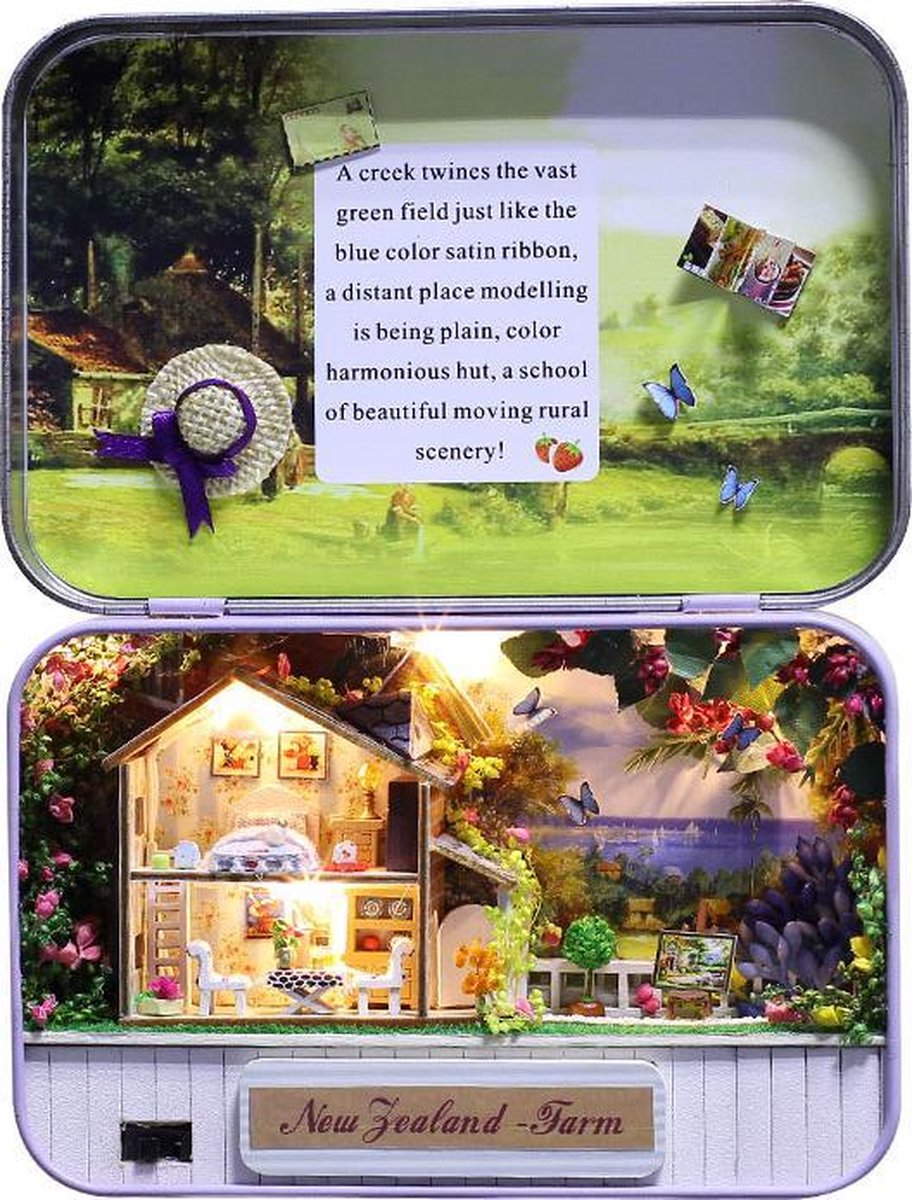 DIY miniatuur huis met LED - Dollhouse - Miniatuur hobby bouwpakket