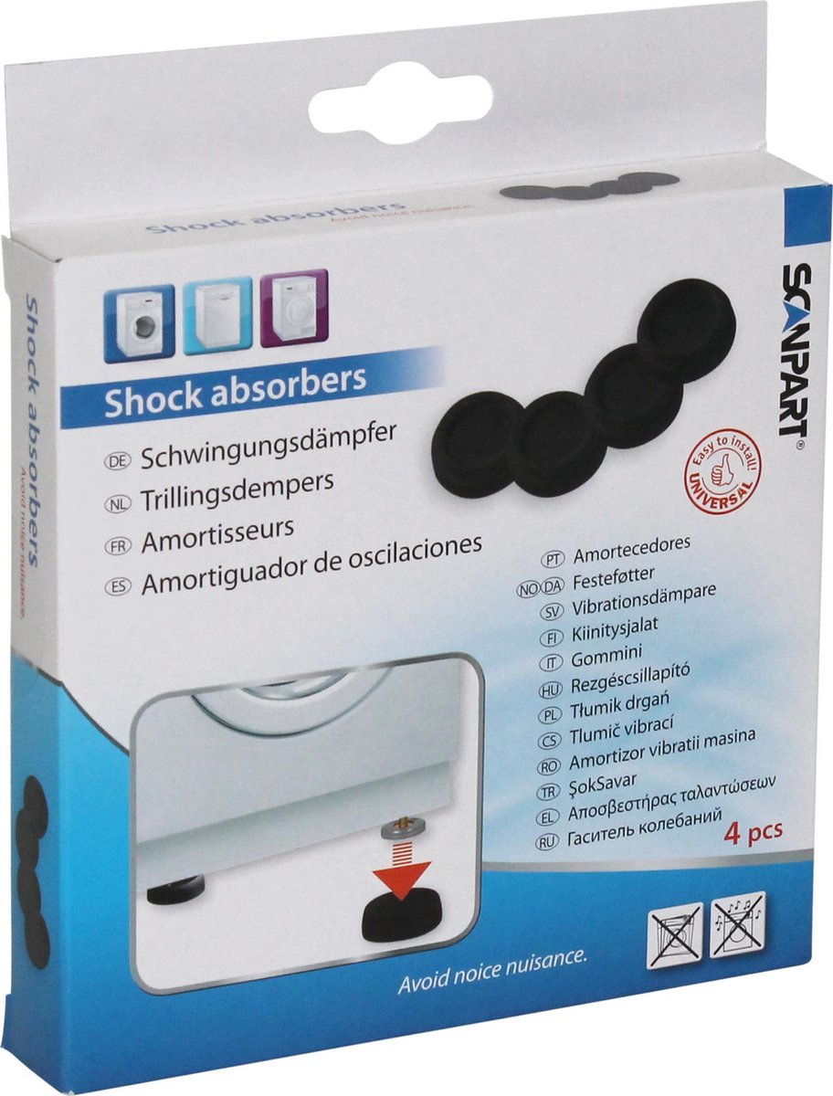 Scanpart - Wasmachine Trillingsdempers - zwart - 4 stuks