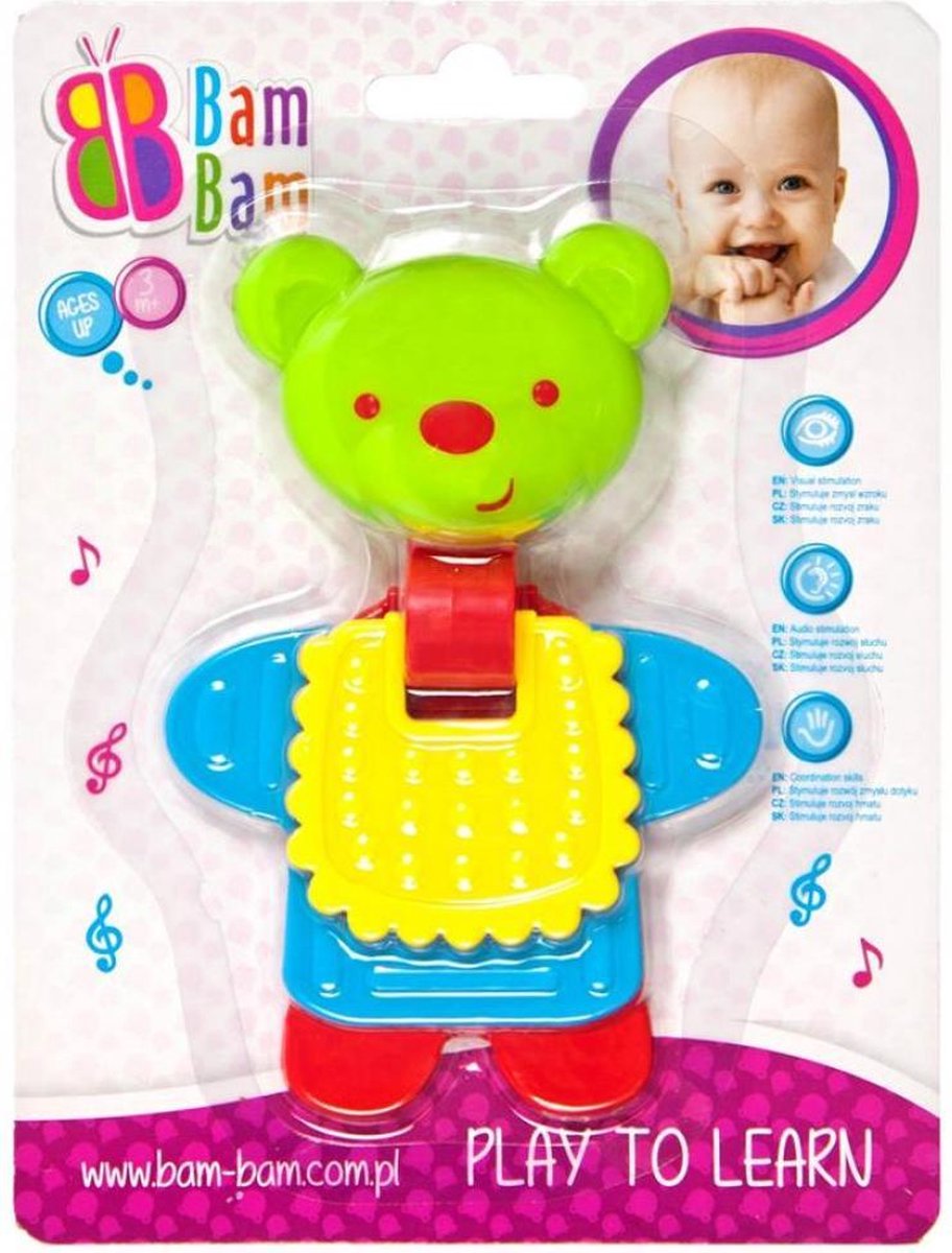 Bam Bam rammelaar beertje - Baby / Peuter bijt speelgoed interactief ontwikkeling kinderen