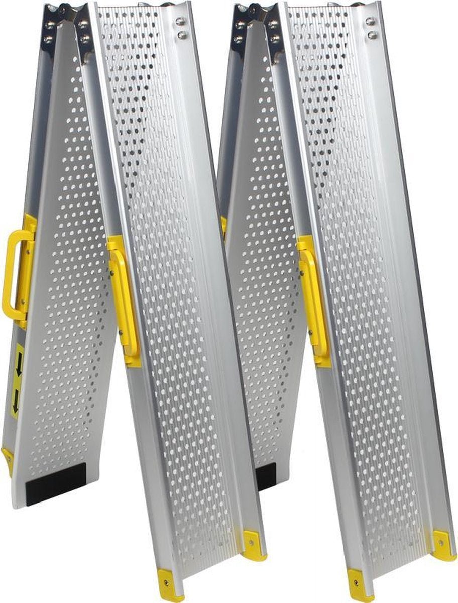 Datona® - Aluminium oprijplaat opvouwbaar - 180 cm (2 stuks)