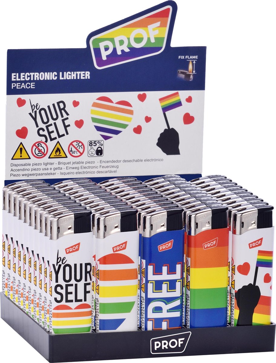 Aanstekers - Lighters - Prof - 50 stuks – Peace