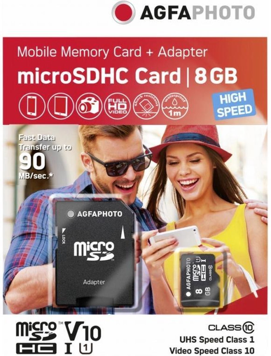 AgfaPhoto Mobile High Speed 8GB Micro SDHC Class 10 (+ Adapter)