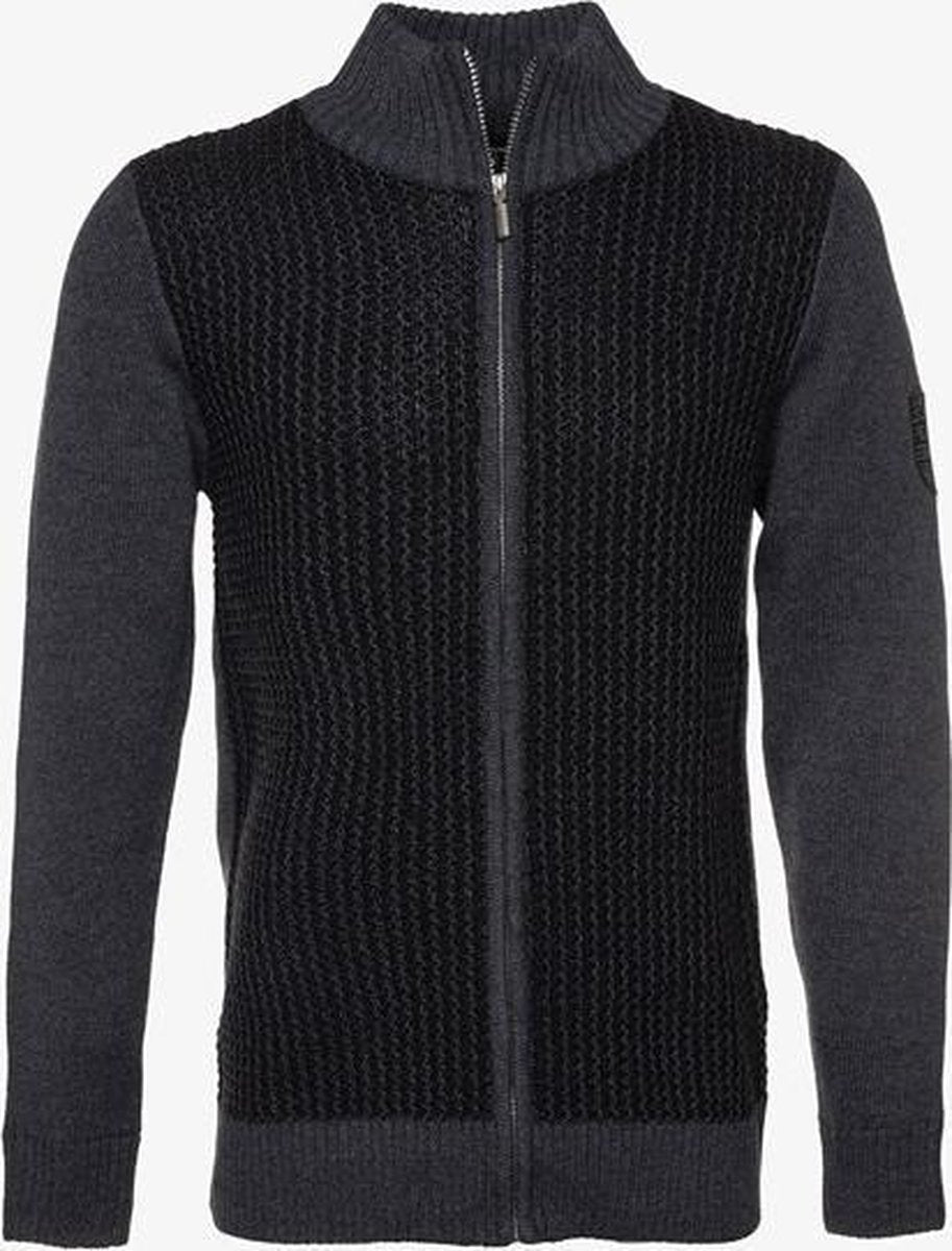 Unsigned gebreid heren vest - Zwart - Maat S