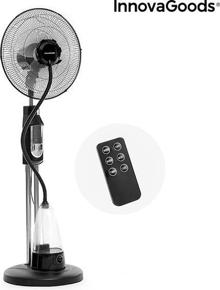 Vernevelende voetventilator met afstandsbediening InnovaGoods O 40 cm 70W