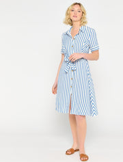 Overhemd jurk met strepen - Blauw