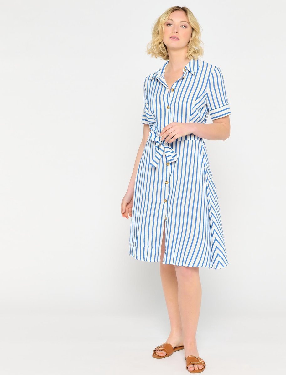 Overhemd jurk met strepen - Blauw