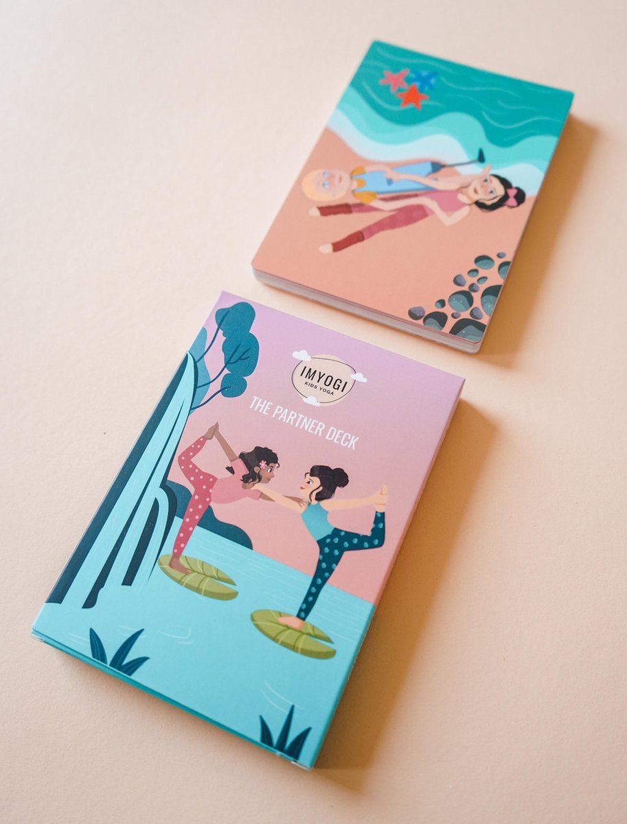 IMYOGI partner yoga kaarten voor kinderen - kinderyoga kaarten - kindercadeautje - yoga mat accessoires - yoga boek - kids yoga cards