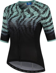 Rogelli Ds Wielershirt Dames - Animal Zwart/Turquoise - Maat M