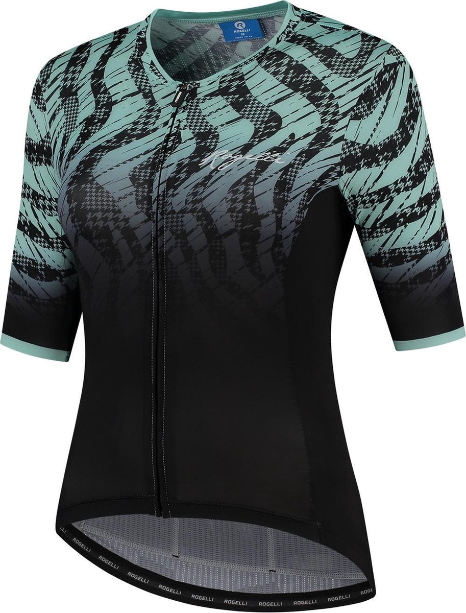 Rogelli Ds Wielershirt Dames - Animal Zwart/Turquoise - Maat M