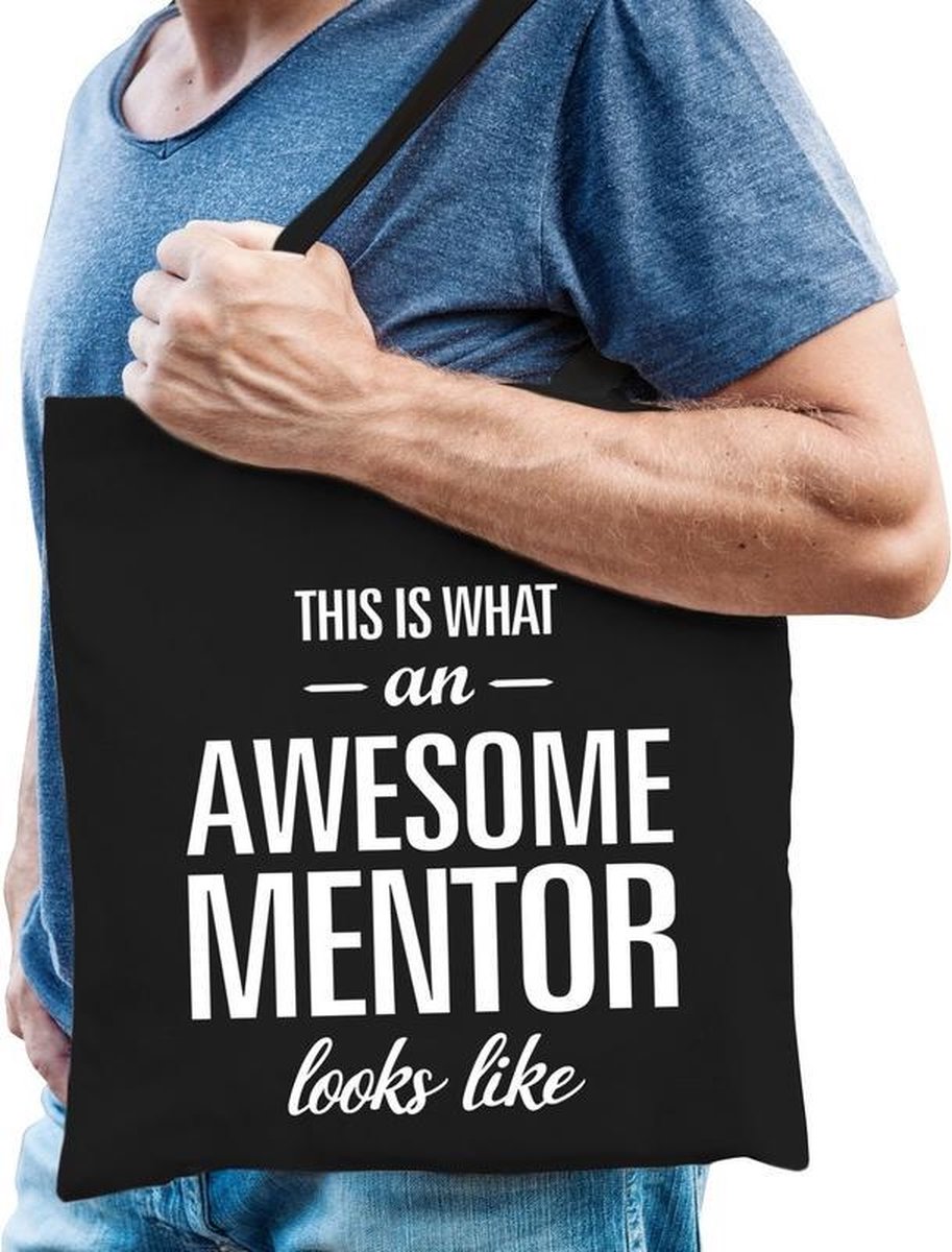 Kadotas This is what an awesome mentor looks like zwart katoen - cadeautas mentor