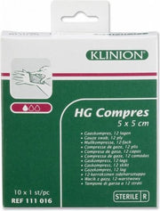 Hg gaaskompressen 5x5cm