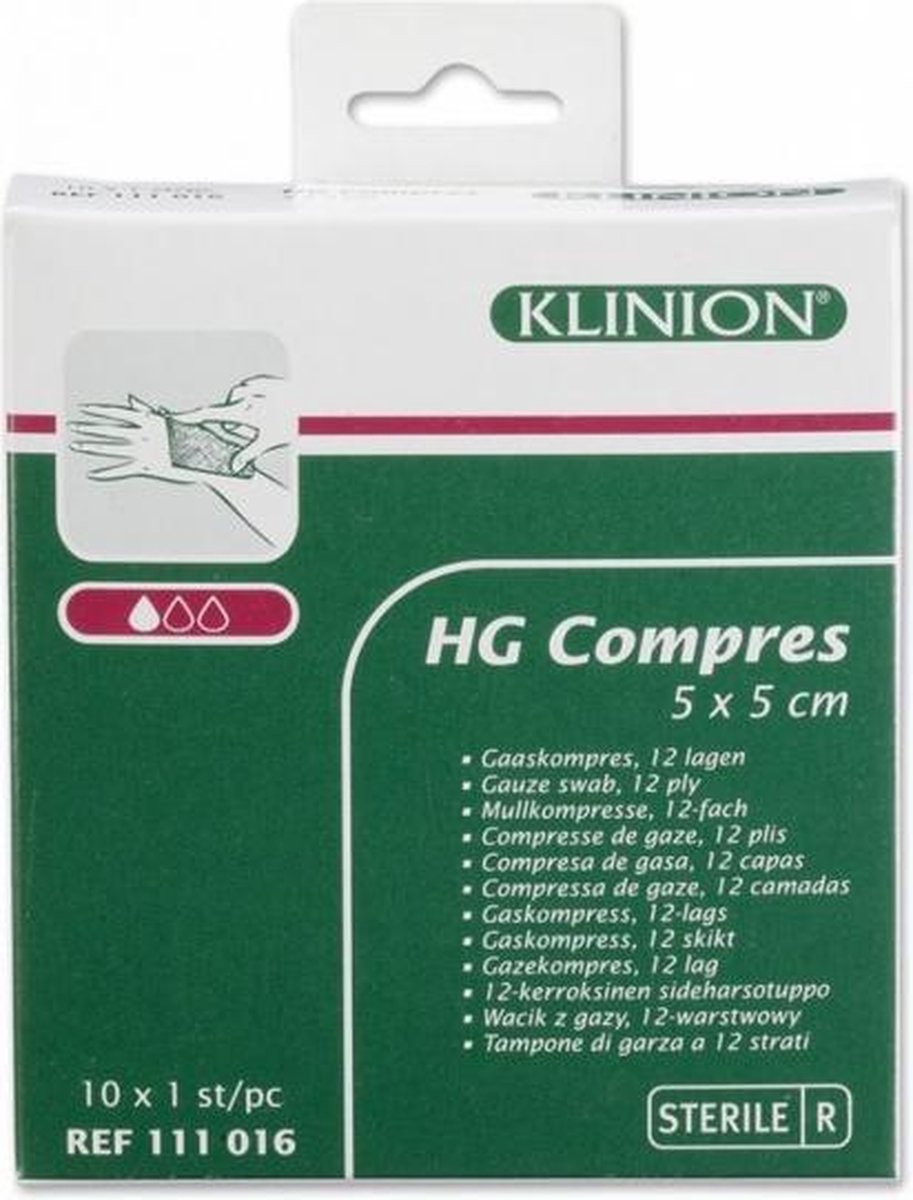 Hg gaaskompressen 5x5cm