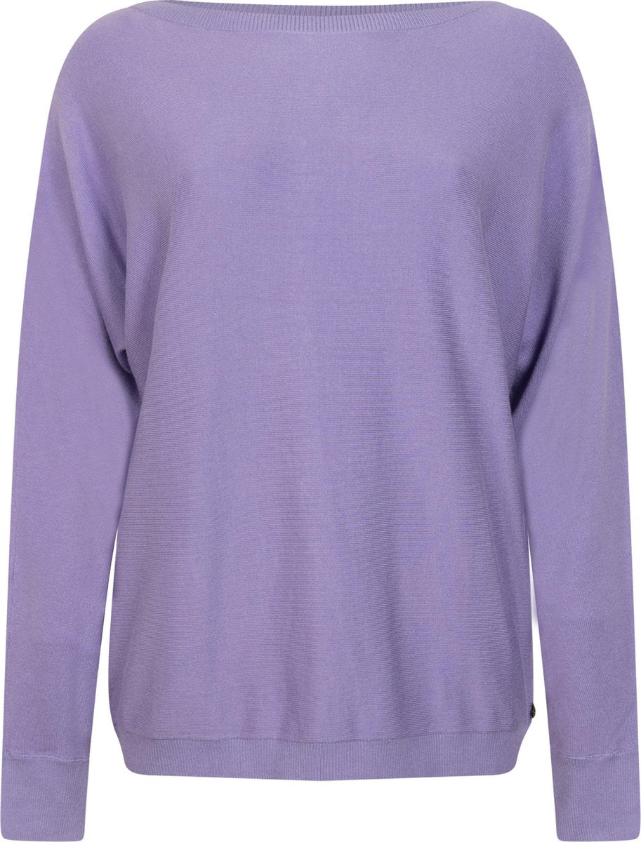 Tramontana | Basic Trui met Sierknoopsluiting | Sand | Maat M/L | Trui Dames
