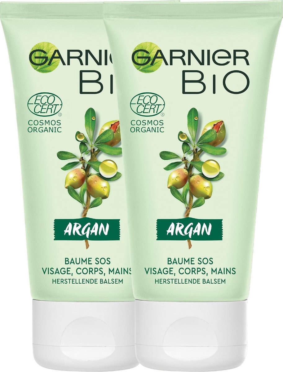Garnier Skinactive Face Bio Herstellende Balsem met Rijke Argan - 2 x 50 ml - Lichaams-