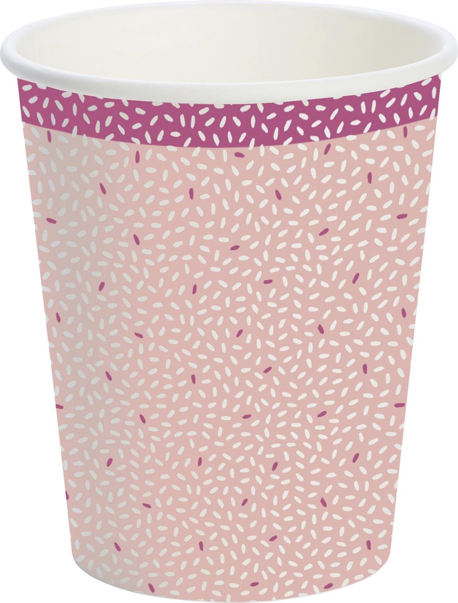 Biologische kartonnen bekers 24 cl Rice Pink