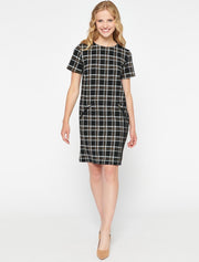 Mini jurk met ruit - Zwart