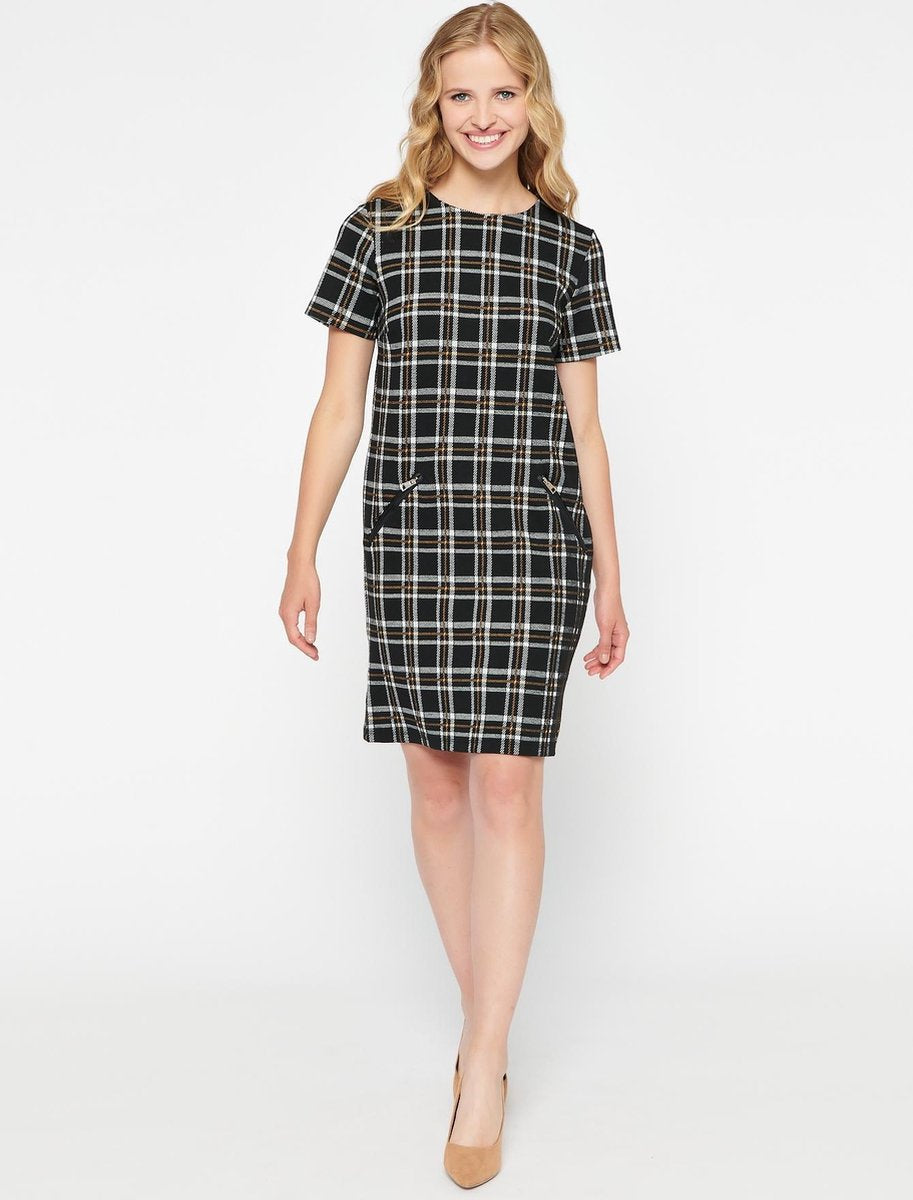 Mini jurk met ruit - Zwart