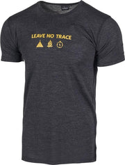 Ivanhoe T-shirt Agaton Trace Heren Merinowol Donkergrijs Maat S