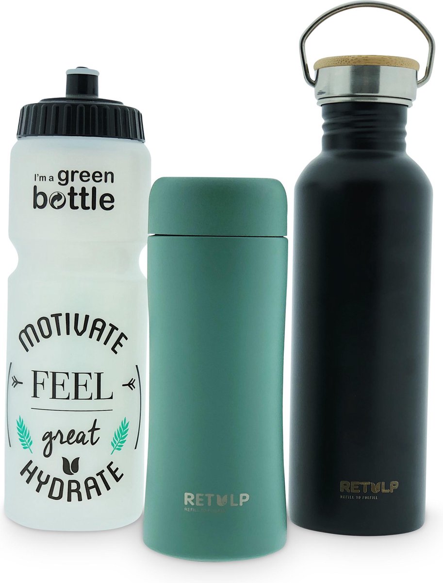 Retulp - Voordeelpakket Eco Essentials - Drinkfles - Thermosfles