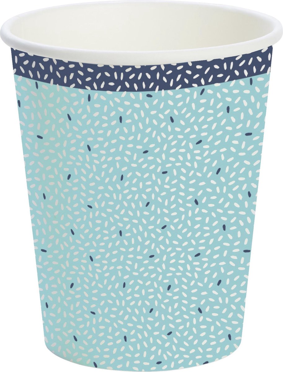Biologische kartonnen bekers 24 cl Rice Blue