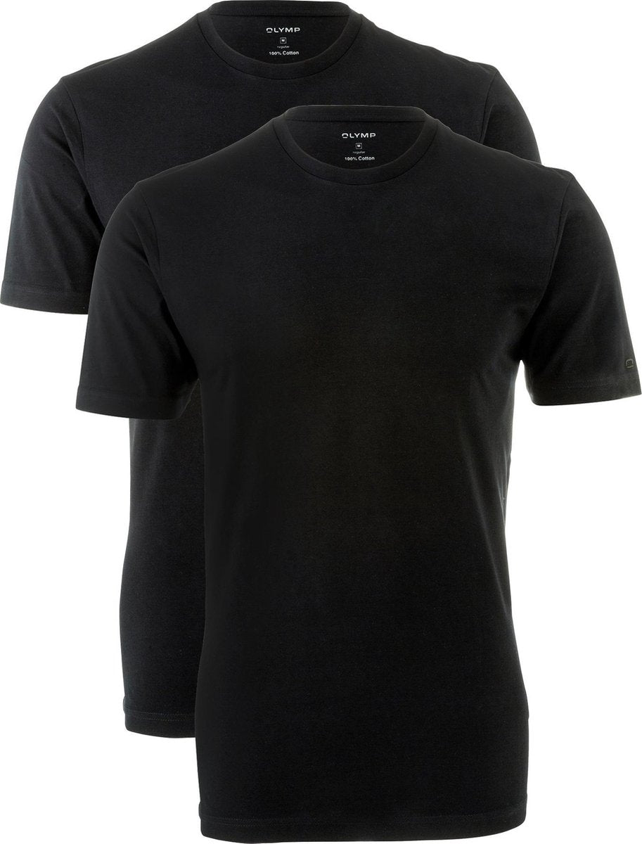 T-shirt van OLYMP (2-Pack) - O-neck - zwart