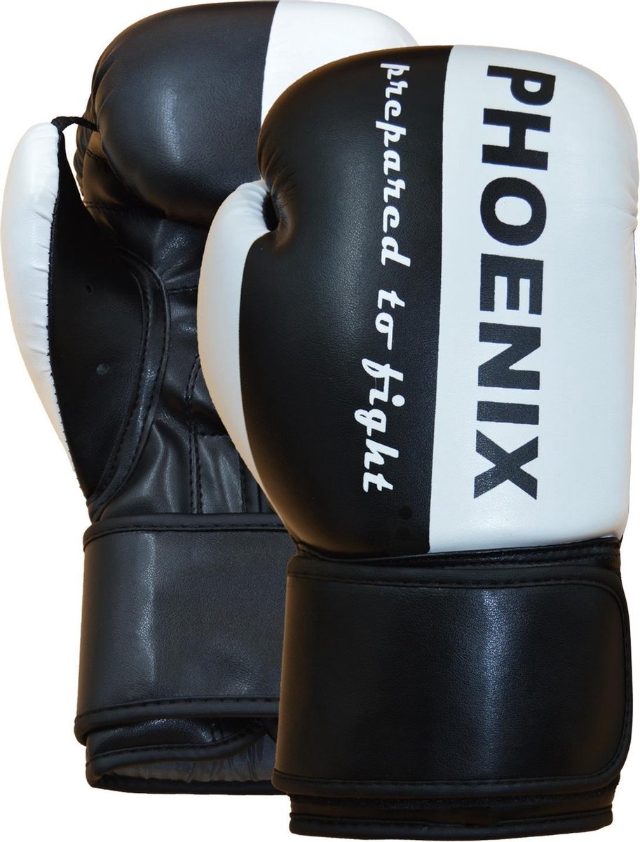 Phoenix bokshandschoenen zwart/wit 10oz