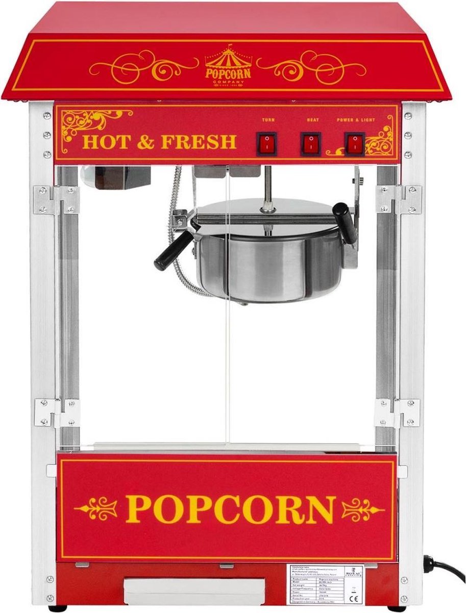 Royal Catering Popcorn Machine rood - Amerikaans design