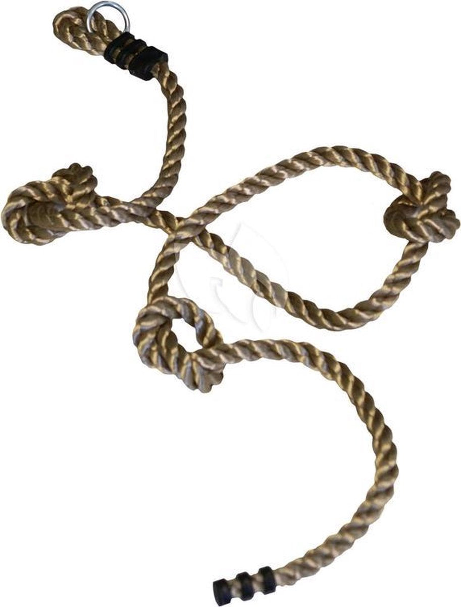 Kinder speeltoestel klimtouw met 2 knopen 2 meter - Buitenspeelgoed - Klimmen en klauteren - Speeltoestel touw