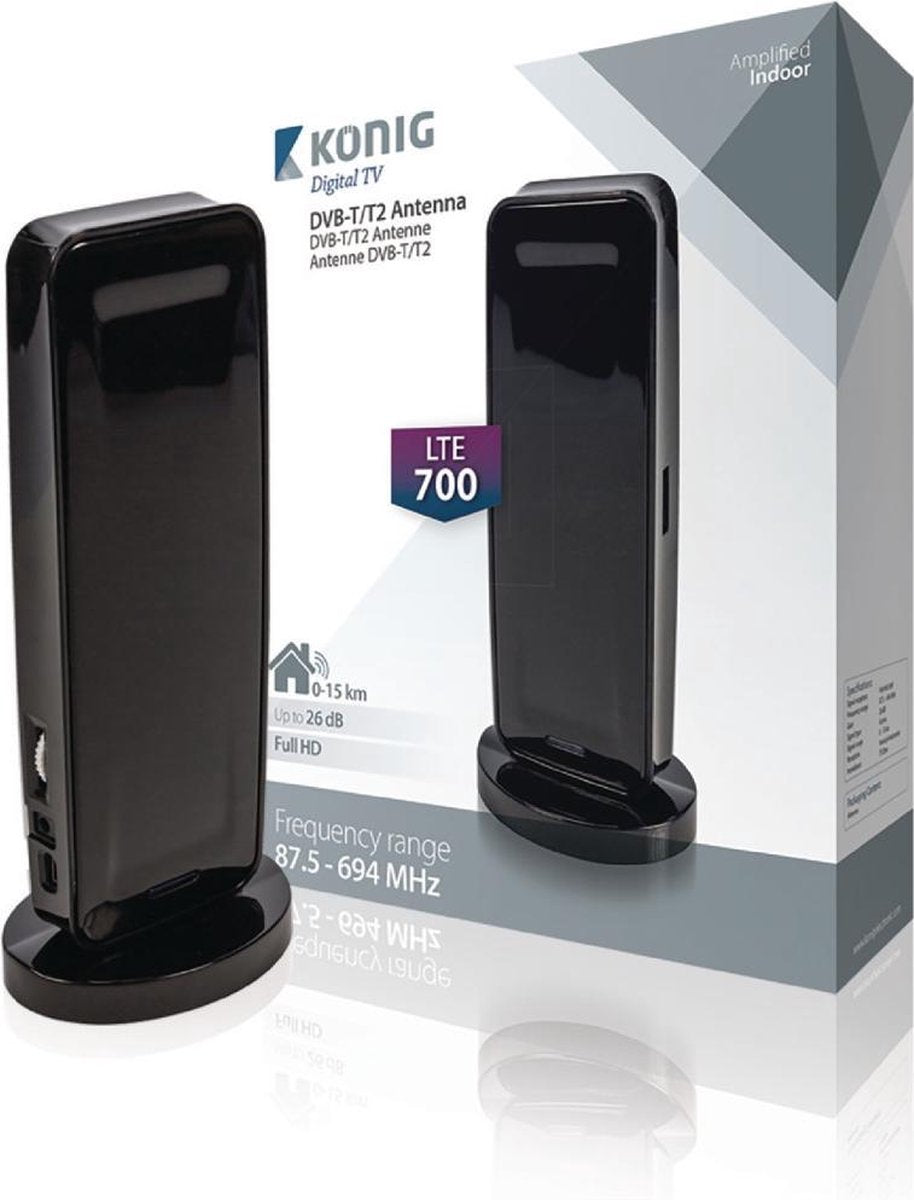 Versterkt DVB-T/T2 Antenne 26 dB UHF / VHF