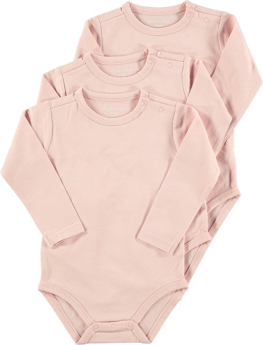 Zeeman romper biologisch katoen - maat 62/68 - roze - 3 stuks