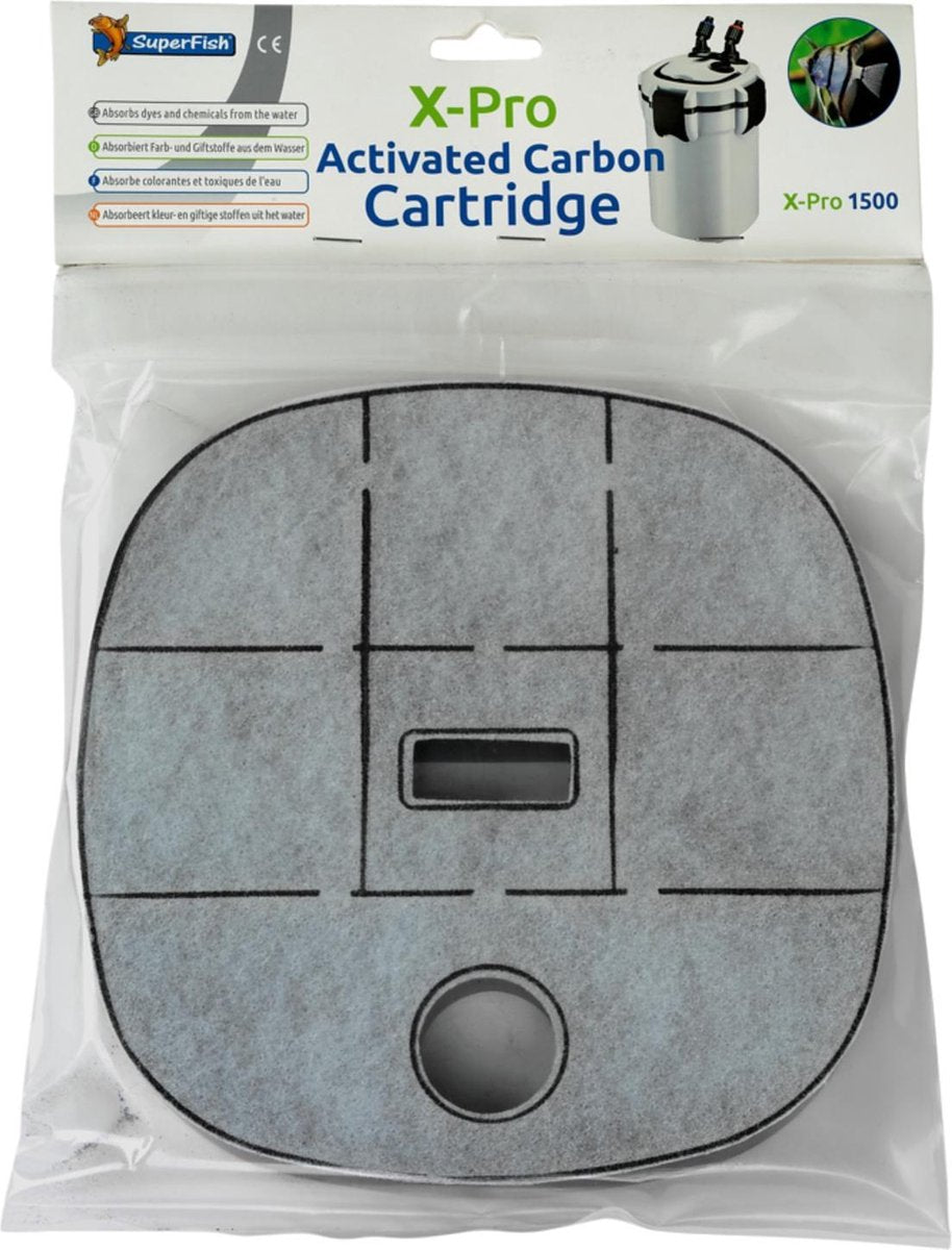 Superfish X Pro Aquarium Buitenfilter 1500 Carbon Cartridge - Filtermateriaal - Wit Grijs