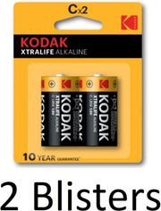 4 Stuks (2 Blisters a 2 st) Kodak XTRALIFE alkaline C/LR14