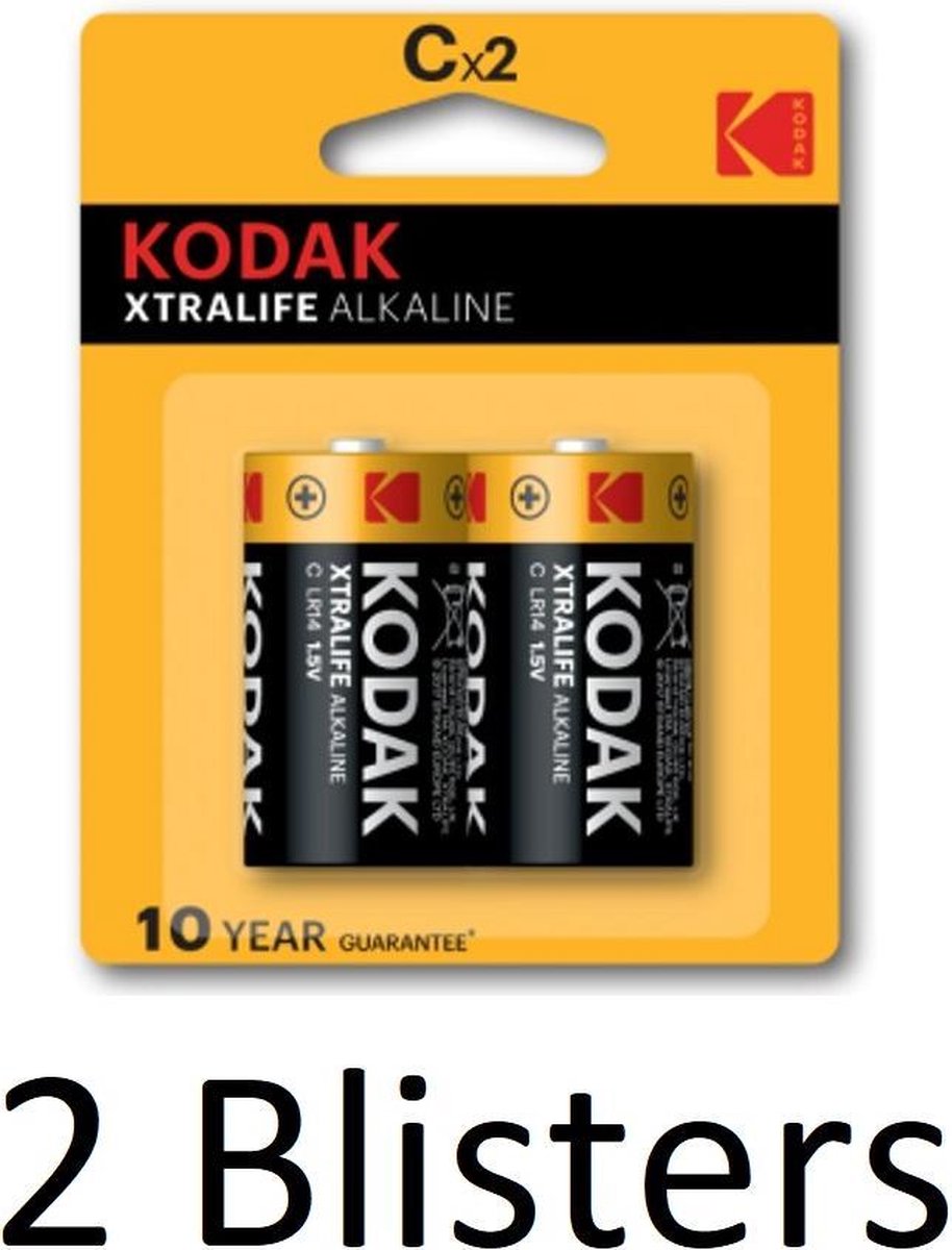 4 Stuks (2 Blisters a 2 st) Kodak XTRALIFE alkaline C/LR14
