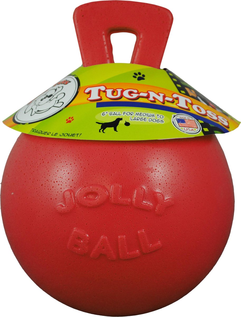 Jolly Ball Tug-n-Toss - Medium (6) 15 cm. rood