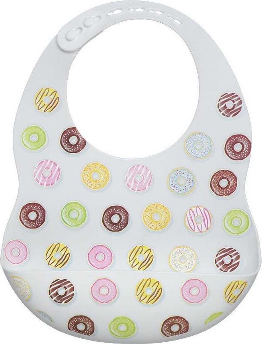 JillyBee - Siliconen Slabber - Siliconen - Slabber - Donuts - Wit - Multicolor