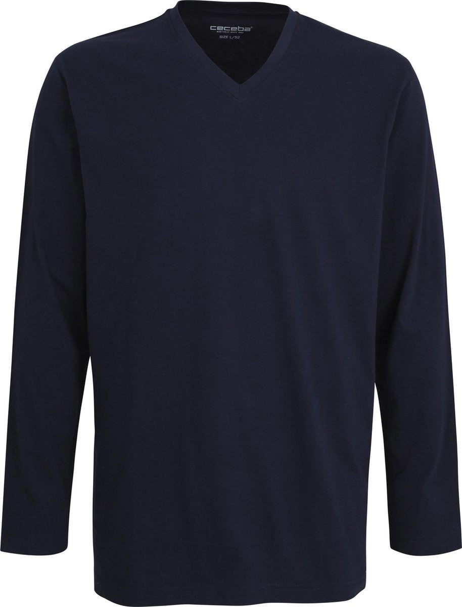 Ceceba pyjama of lounge T-shirt - lange mouw - blauw -  Maat: L