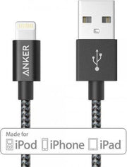 Anker 0.9m Premium Nylon USB Lightning Kabel (MFi Apple Gecertificeerd) - Zwart