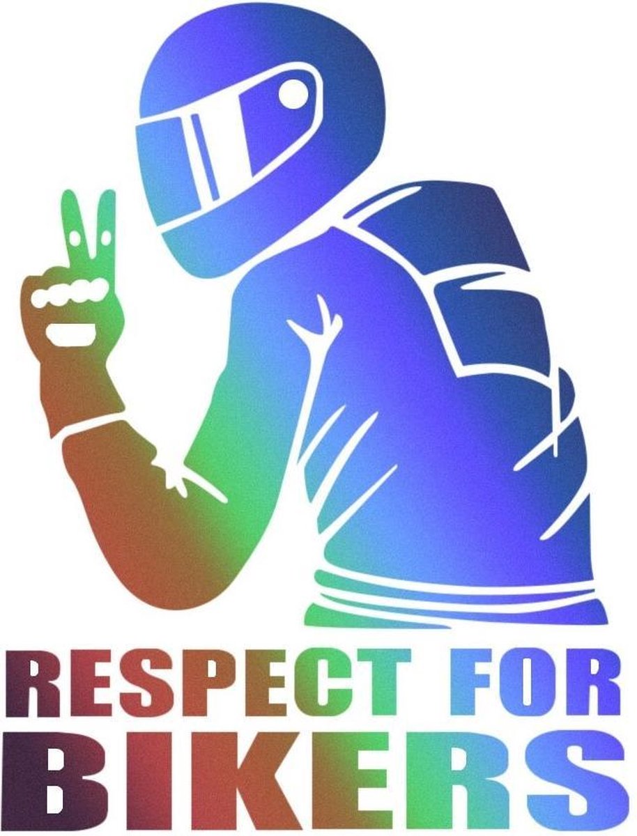 TT-products Respect For Bikers sticker 11 x 15 cm multicolour