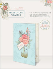 5 x 7 Inch Decoupage Kaart Set - Freshly Cut Flowers
