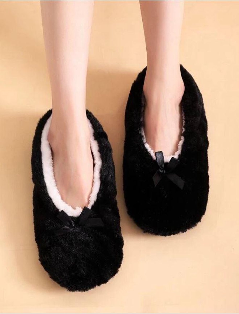 Sorprese cosy – pantoffels dames – zwart – maat 36-38 – sloffen dames
