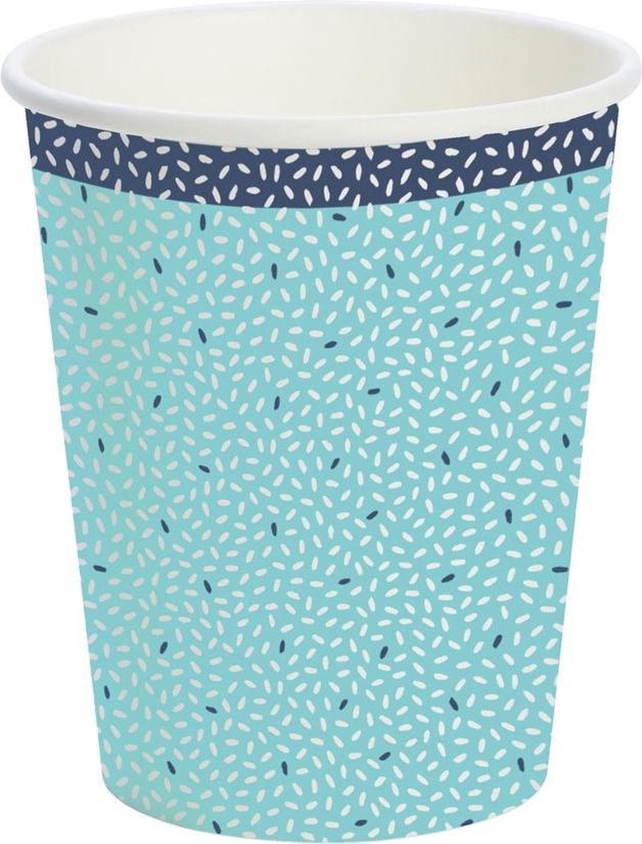 Duni Feestbekers Rice 240 Ml Papier Blauw 10 Stuks