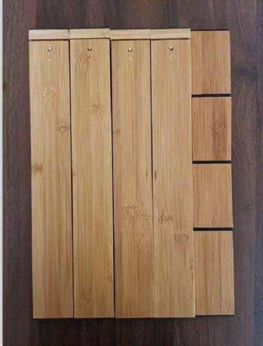 Smartzo - Lade Organizer – Bamboo Ladeverdelers Uitschuifbaar – Bestekbak - Verstelbare Opbergbak - 4 stuks + 4 schotjes - Hout