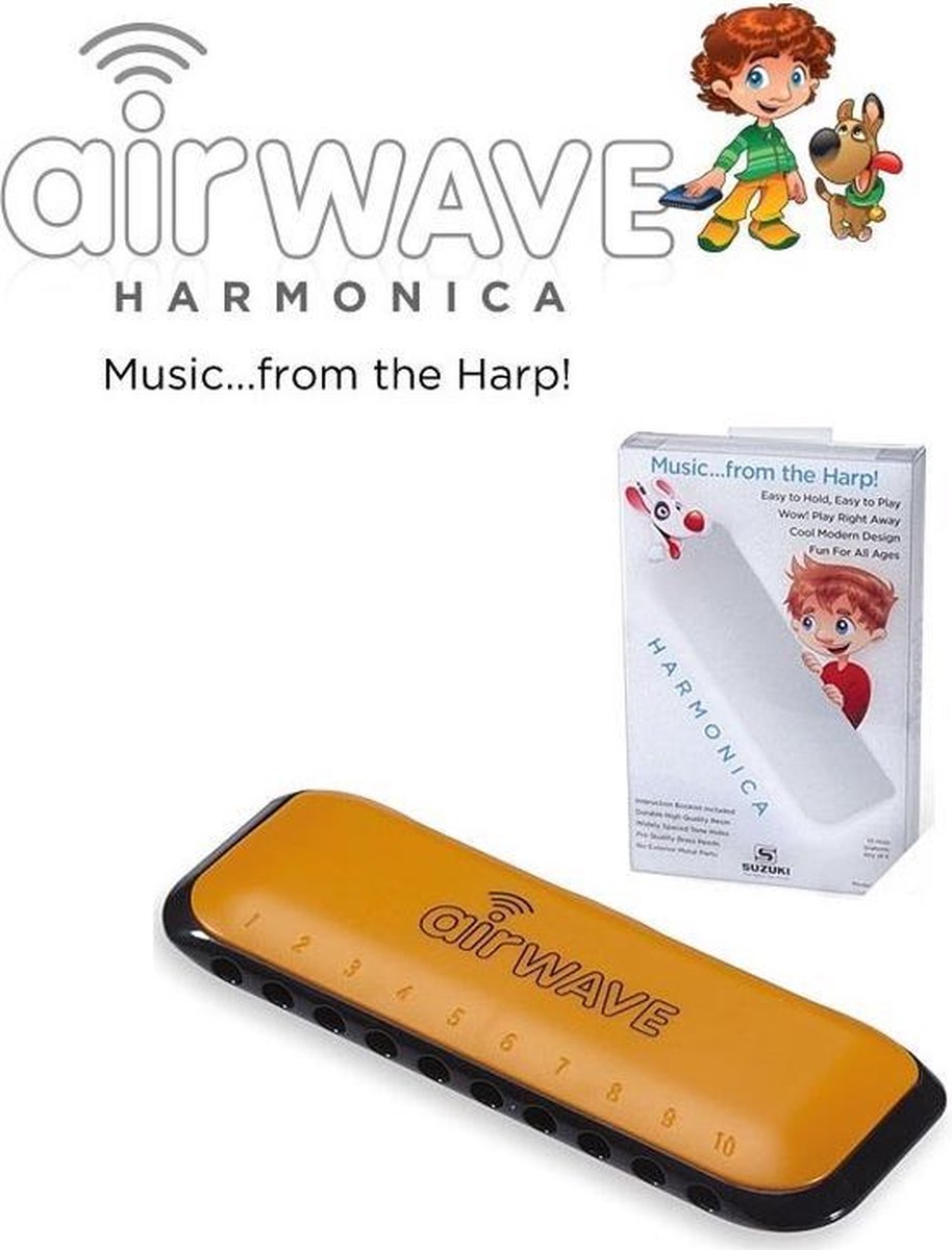 SUZUKI - Mondharmonica AW1-Oranje  "Airwave" Pop Rock Blues