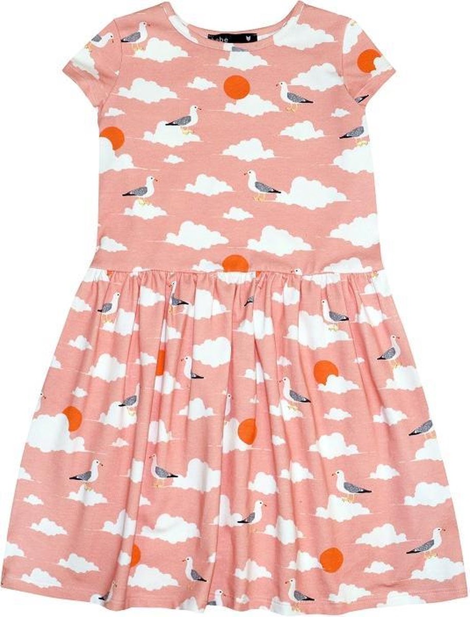 HEBE -  jurk - korte mouwen - cloud - roze - Maat 98/104