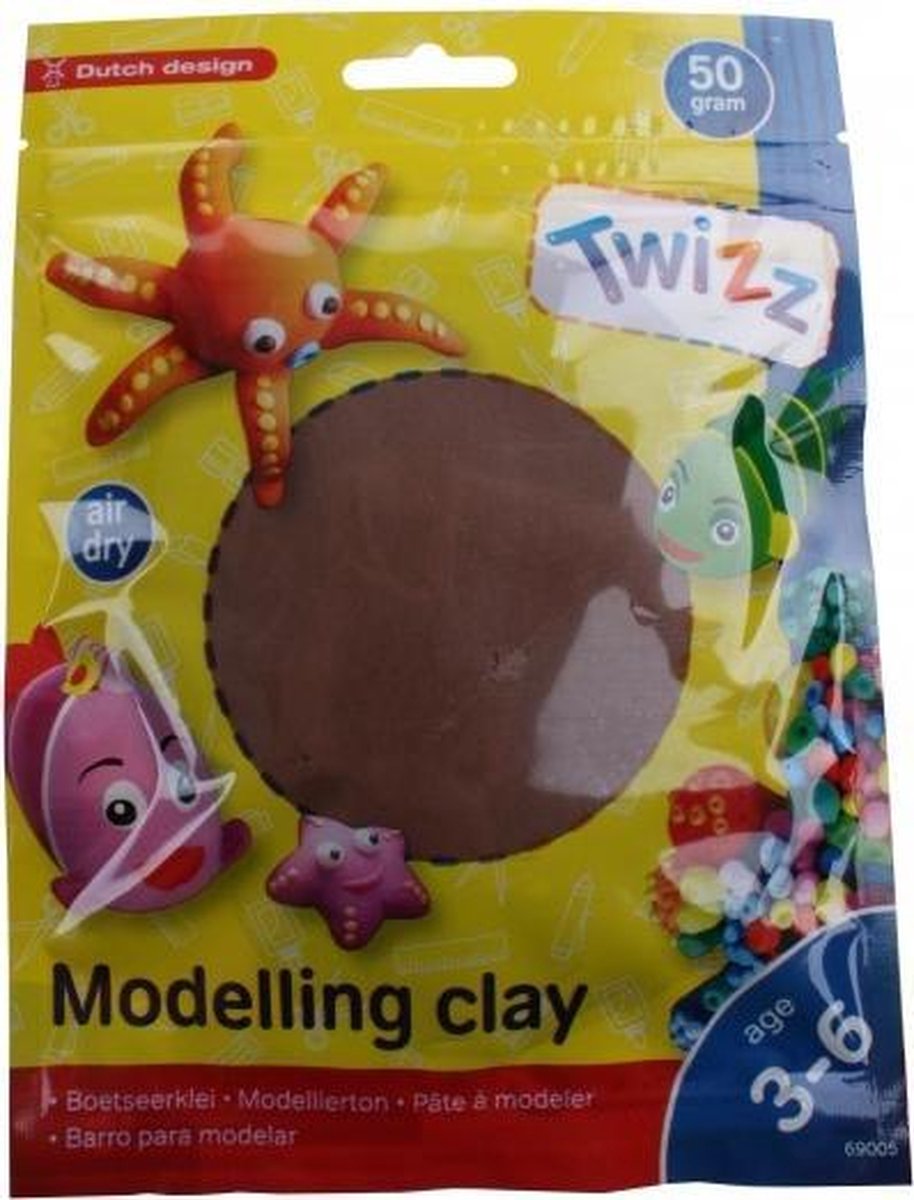 Twizz Boetseerklei 50 Gram Junior 13 X 14 Cm Bruin